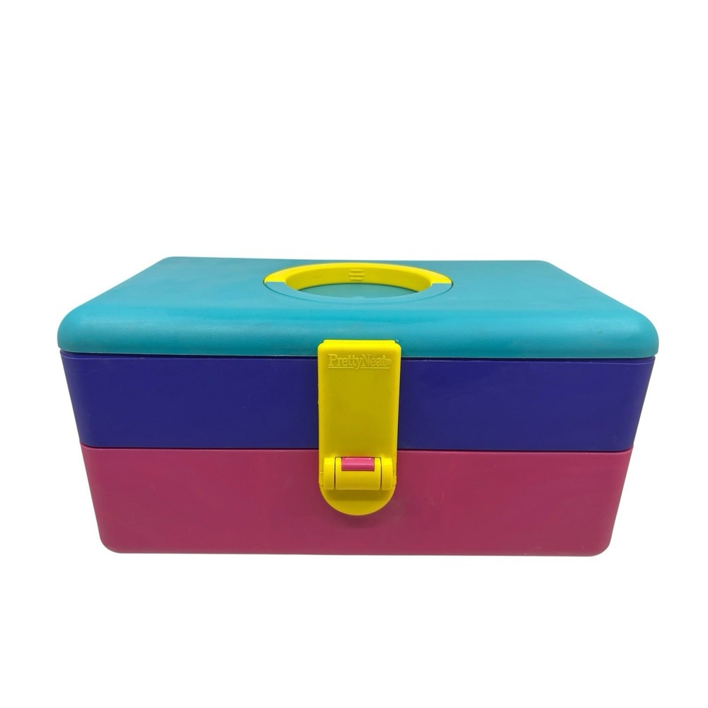 VINTAGE Starplast Cosmetic Organizer Case 80s-90s Makeup  Box w /Mirror Caboodle